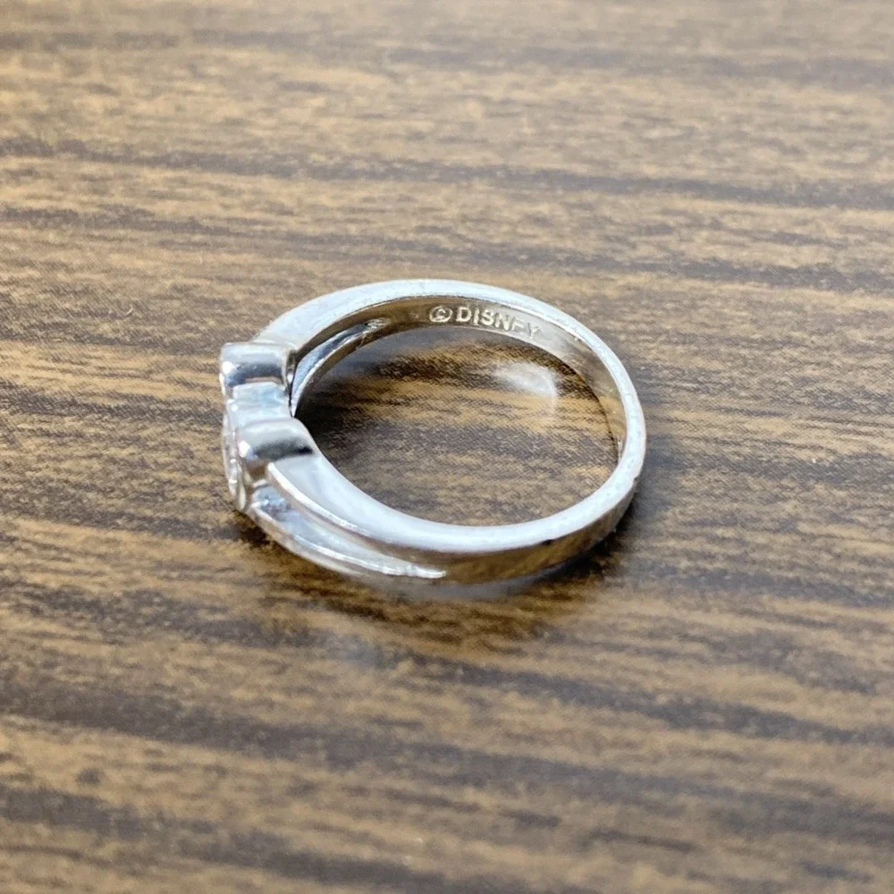 Vintage Disney Mickey Mouse 925 Sterling Silver Cubic Zirconia Band Ring Size 3 - Picture 3 of 14